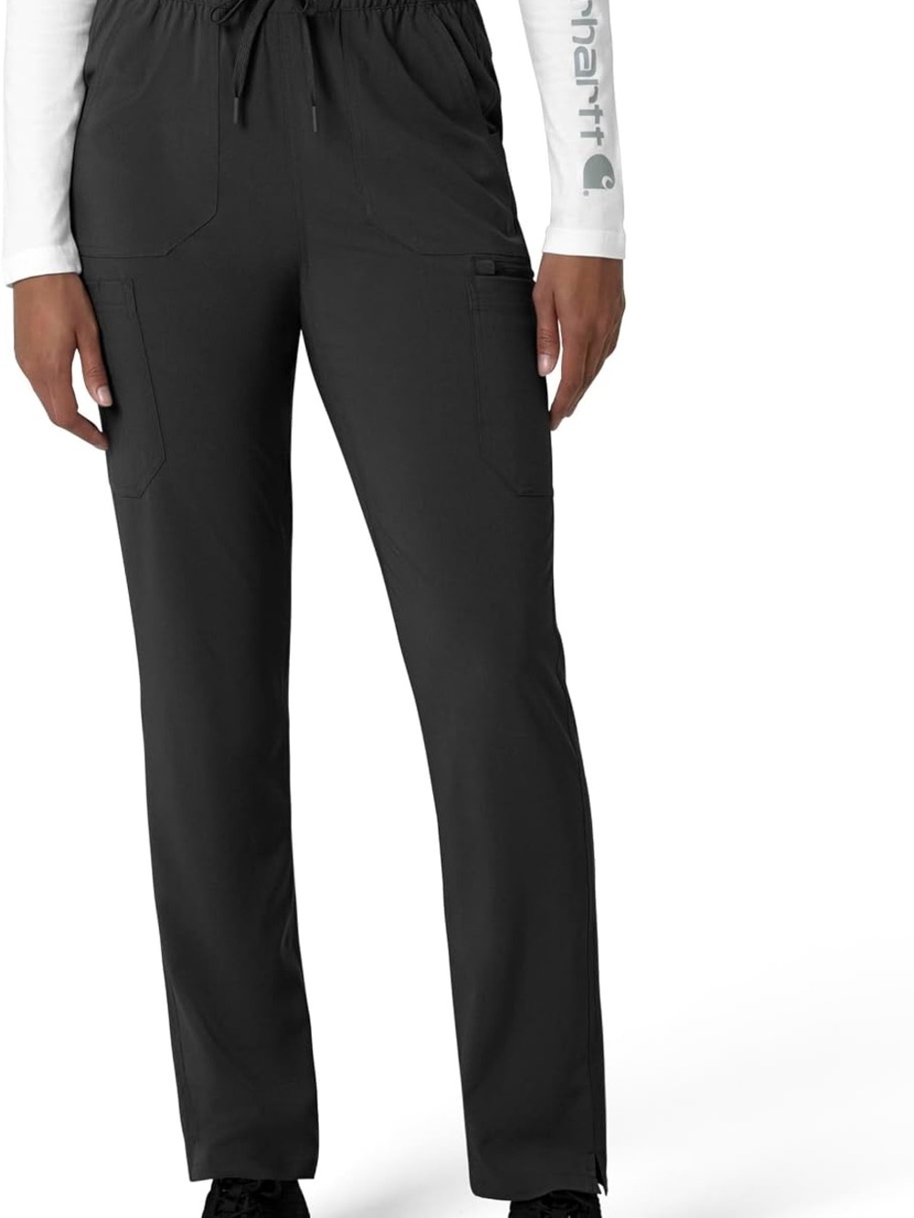 Carhartt Force Women's Black Straight-Leg Scrub Pants